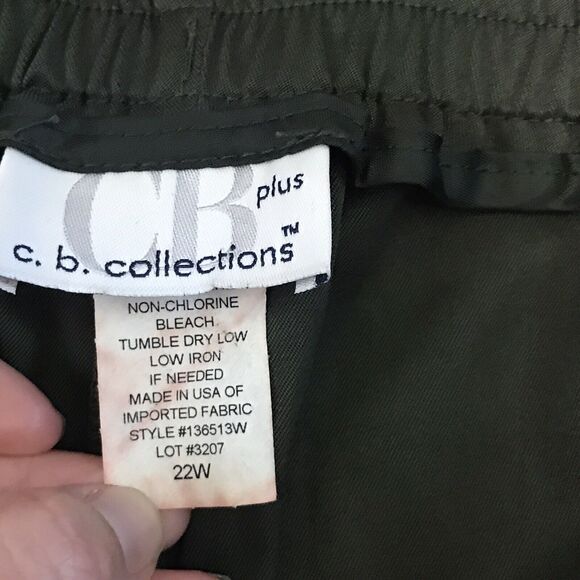 C.B. Collections Pull On Green Dress Pants ~ Sz 22W ~ High Rise ~ 29" Inseam - Picture 4 of 6